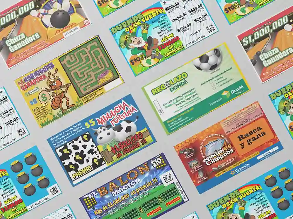 Boletos muestra Rasca y Gana Loter&iacute;a Instantanea